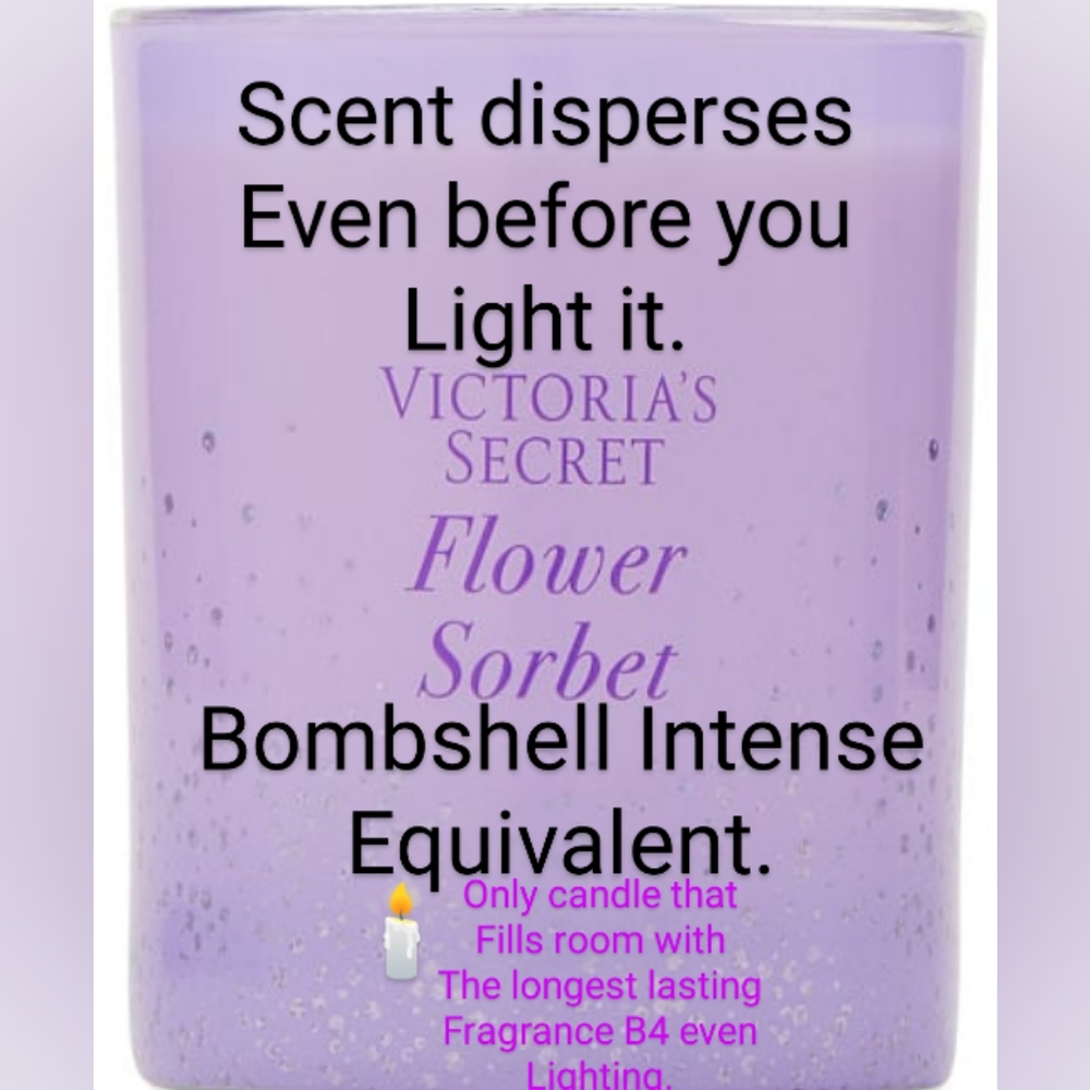 Nib luxury VS flower sorbet 50hr soy glass candle main note peony of bombshell